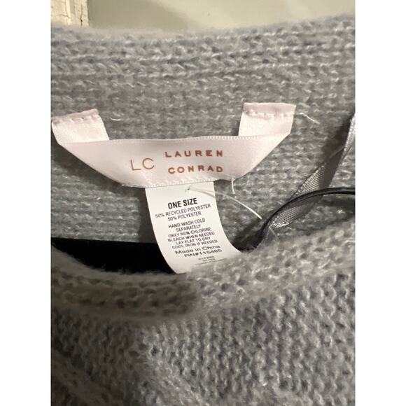 NWT Lauren Conrad one size gray sweater poncho - Picture 3 of 3